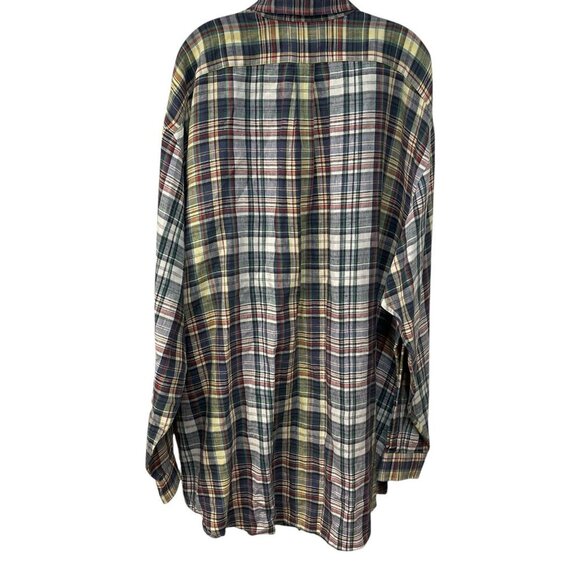 Polo Ralph Lauren Linen Button Down Long Sleeve Shirt Plaid Men’s Size 3XLT Tall - Picture 5 of 6